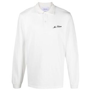 PALMES Long Sleeve Embroidered Logo Polo Shirt Men WHITE T-Shirts